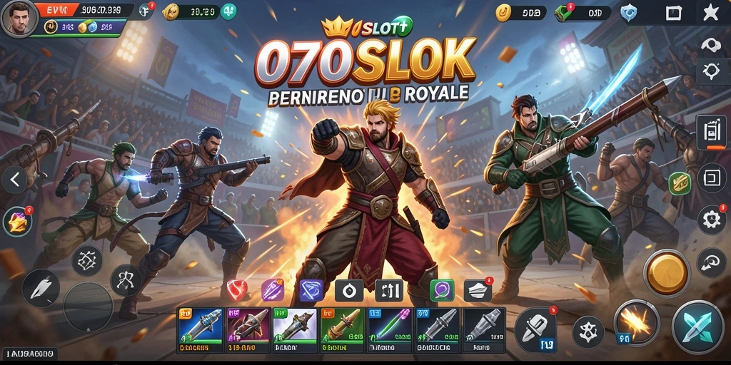 Tampilan gameplay seru dari 070SLOT dalam pertarungan Battle Royale.