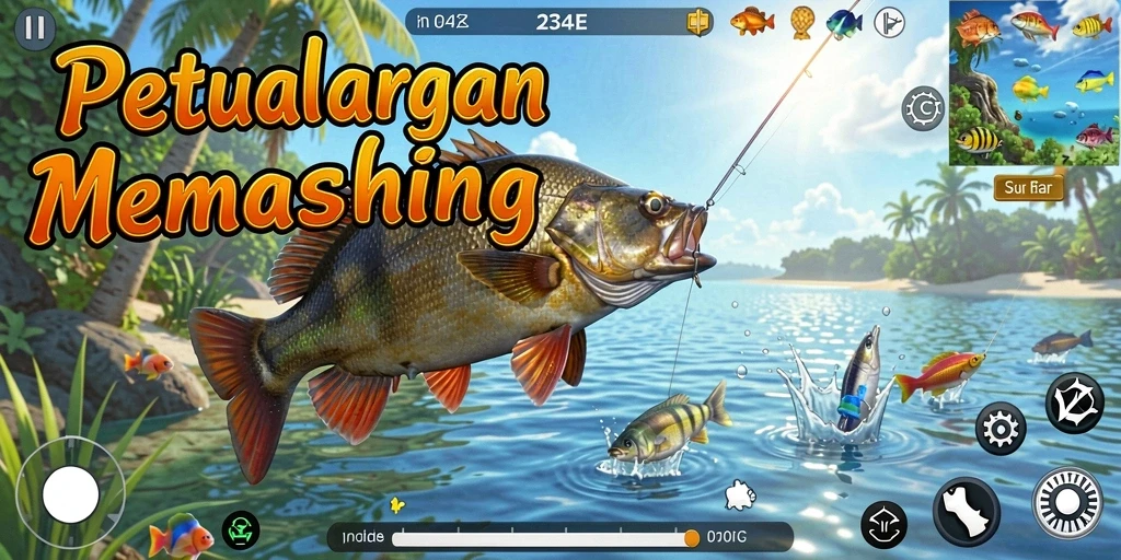 Tangkapan ikan besar dalam gameplay 234E yang menarik.