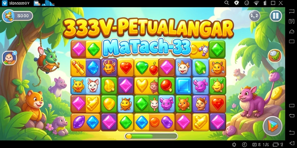 Gameplay seru 333V dengan tantangan Match-3.