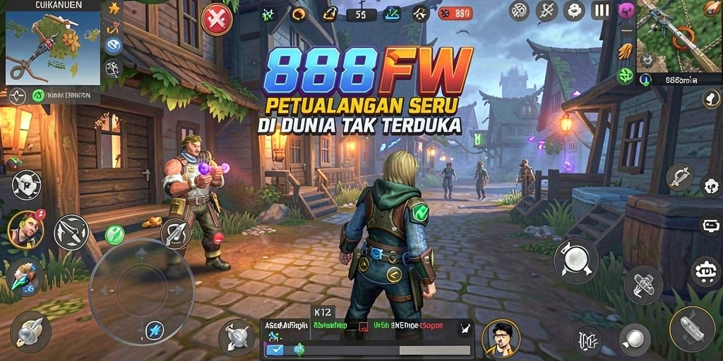 Tangkapan layar 888FW menampilkan aksi petualangan yang mendebarkan.