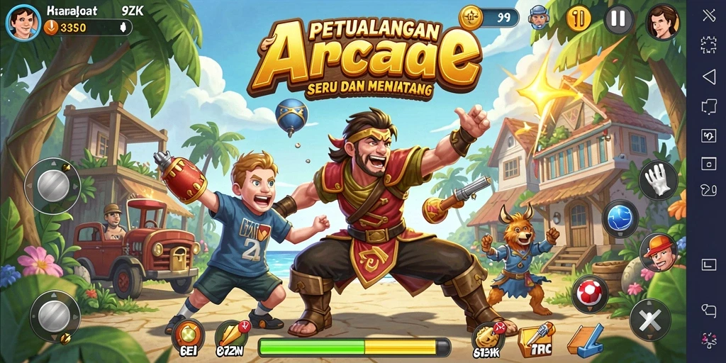 Tampilan gameplay 9ZK yang seru dengan aksi menantang.