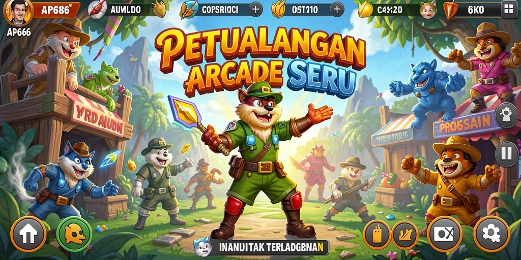 Tangkapan layar gameplay AP686 dengan aksi seru dan karakter menarik.