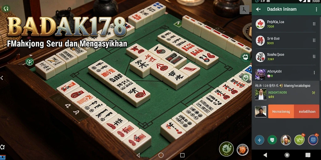 Tampilan menarik dari gameplay Mahjong di BADAK178.
