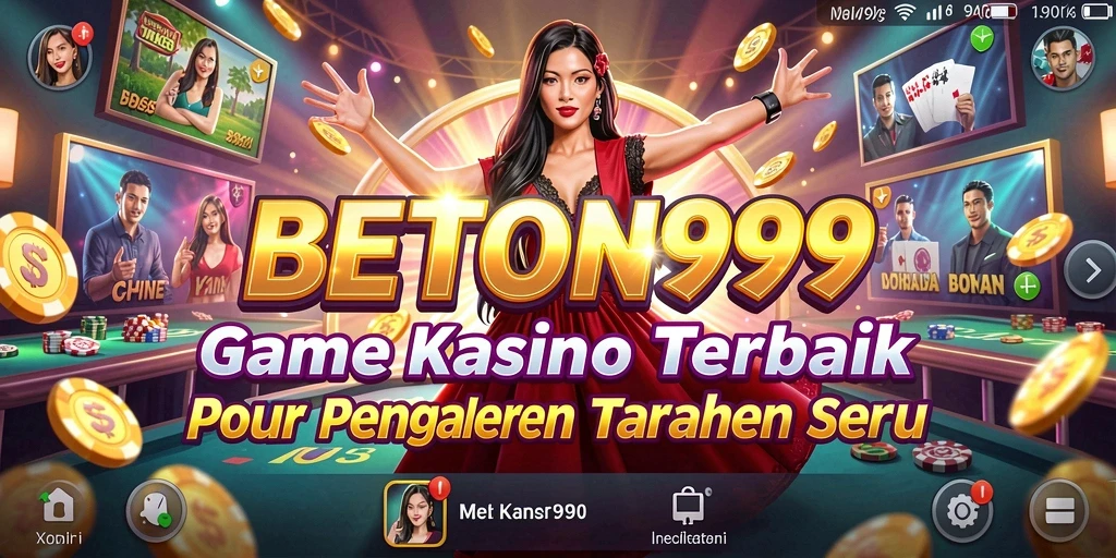 Tampilan permainan Kasino yang menarik dan interaktif di BETON999.