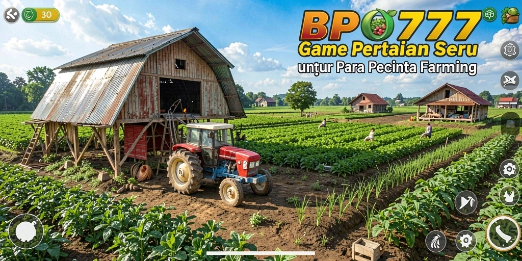 Gameplay <strong>BPO777</strong> menampilkan aktivitas bertani yang seru dan interaktif.