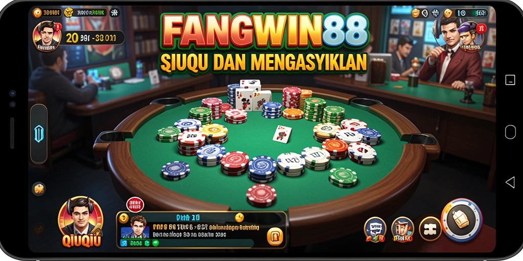 Tampilan gameplay seru saat memainkan QiuQiu di FANGWIN88.