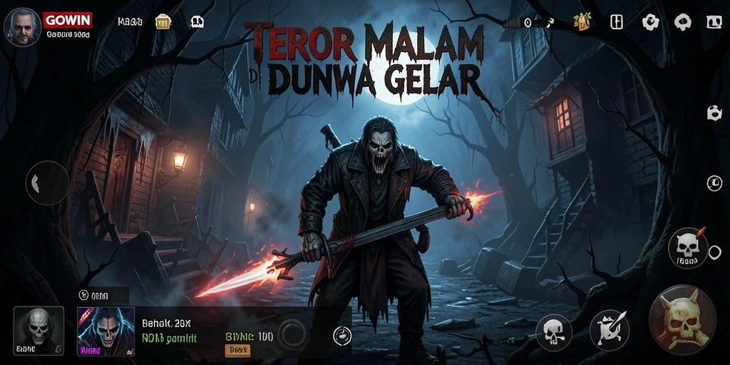 Tangkapan layar GOWIN menampilkan suasana menghantui dalam gameplay Horror yang mendebarkan.