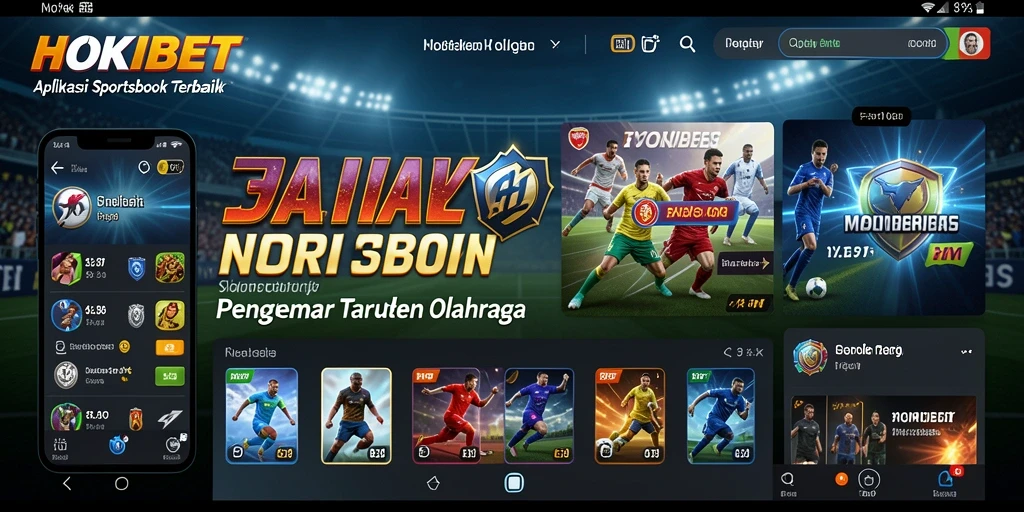Tampilan aplikasi HOKIBET dengan antarmuka taruhan olahraga.