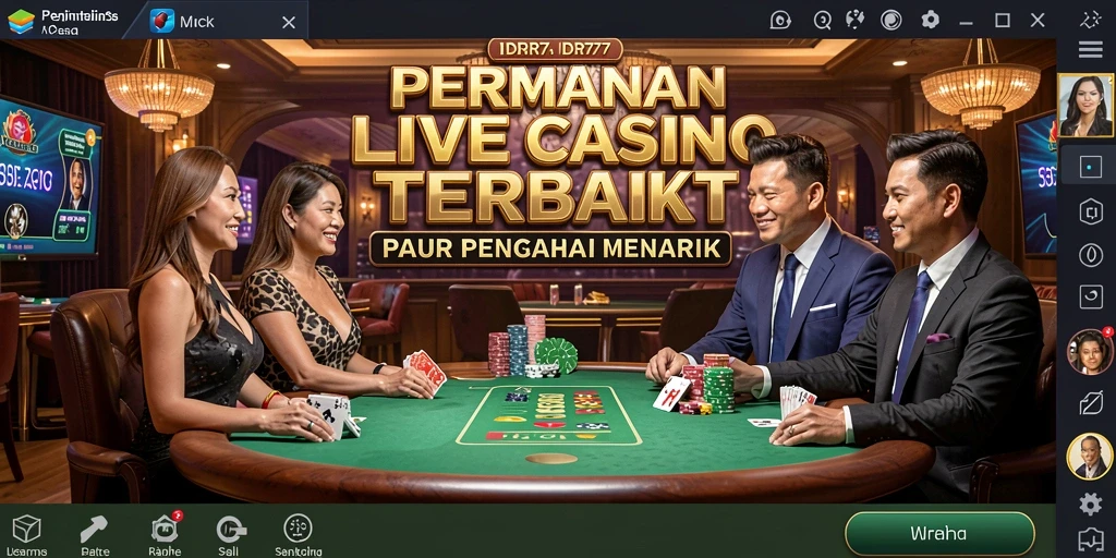 Tampilan gameplay Live Casino yang penuh aksi di IDR77.