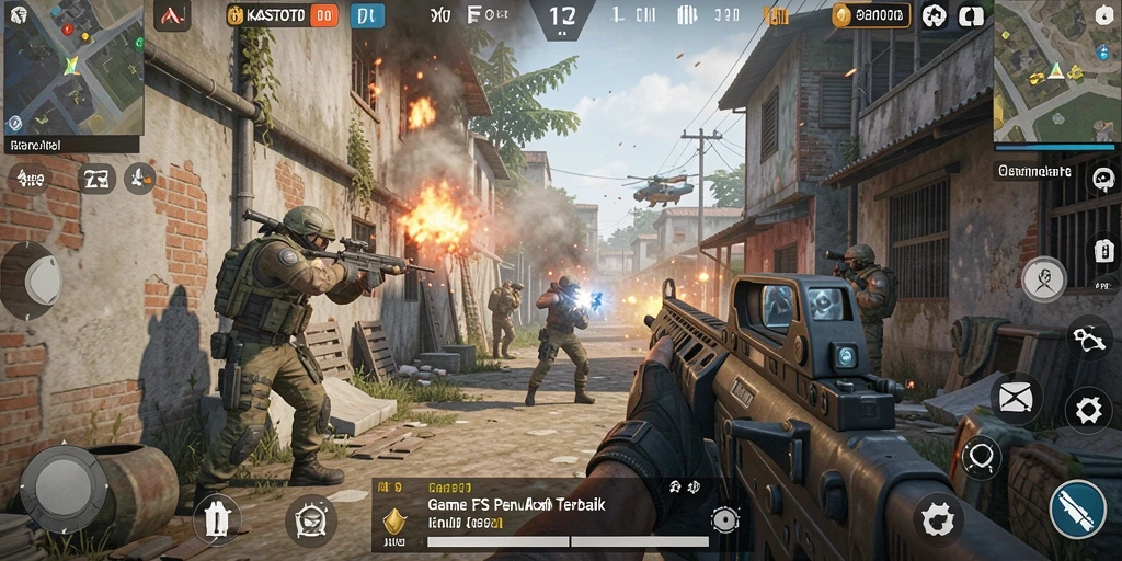 Tampilan gameplay KASTOTO yang memukau dalam pertempuran FPS.