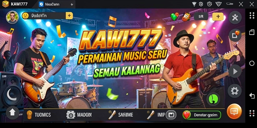 Gameplay seru dengan berbagai pilihan lagu musik.
