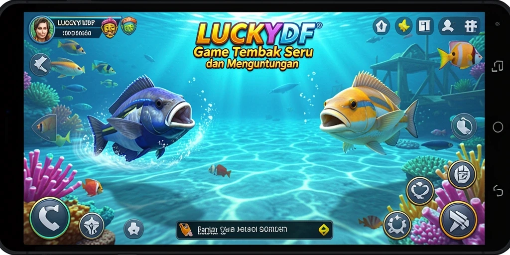 Tampilan gameplay Tembak Ikan yang menegangkan di LUCKYDF.