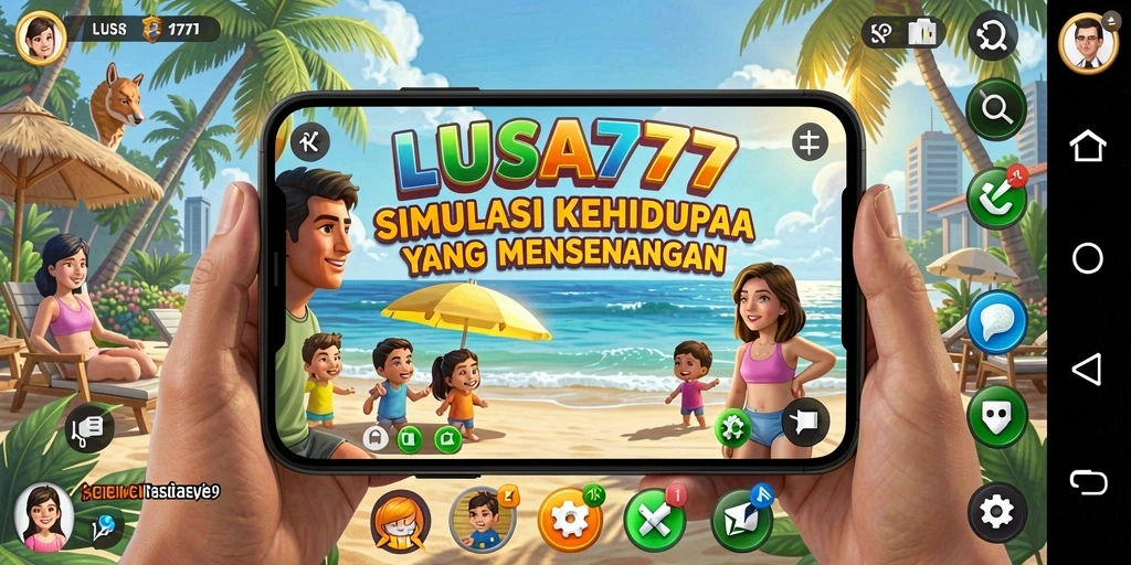 Tampilan gameplay LUSA777 yang menampilkan interaksi karakter dan lingkungan.