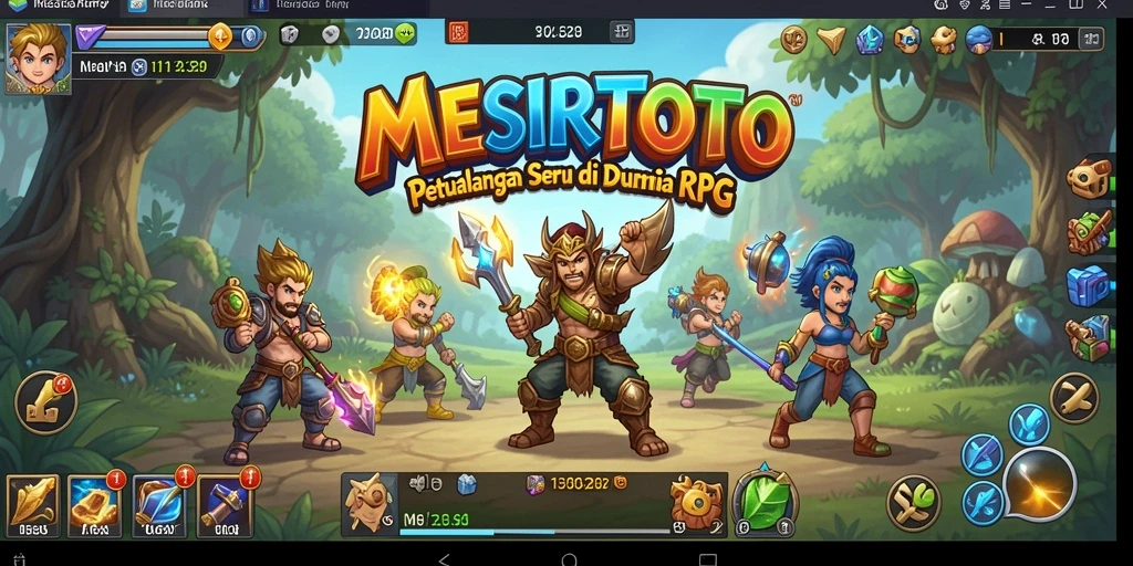 Gameplay seru di MESIRTOTO dengan pertarungan karakter RPG.