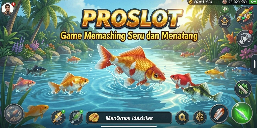 Screenshot gameplay PROSLOT menampilkan keseruan memancing yang intens.