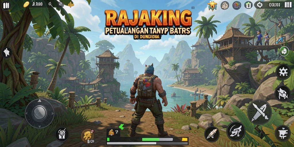 Tampilan gameplay RAJAKING dengan eksplorasi dunia yang menakjubkan.