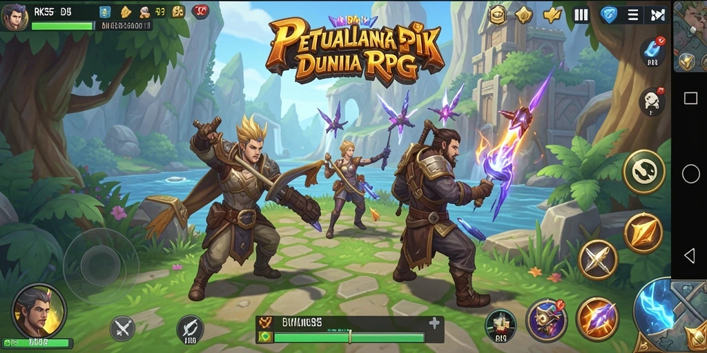 Tampilan gameplay RK55 menampilkan aksi epic dan karakter yang keren.