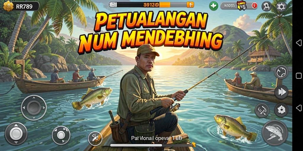 Gameplay RR789 yang menakjubkan saat memancing di danau.