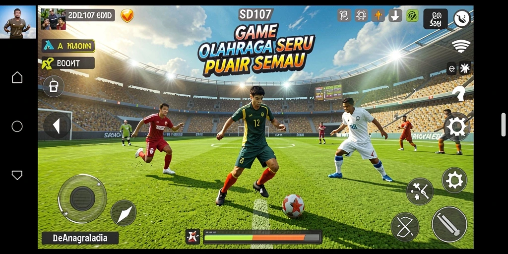 Tampilan gameplay SD107 dengan aksi olahraga yang mendebarkan.
