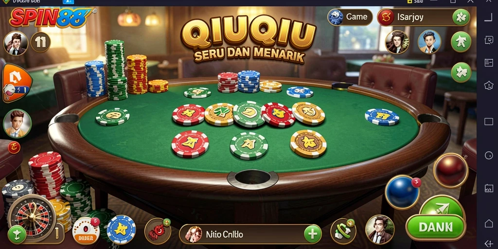 Tampilan gameplay SPIN88 yang menampilkan keseruan bermain QiuQiu.