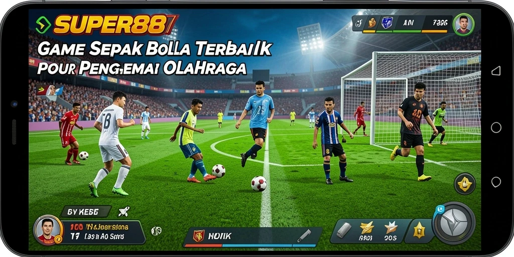 Tampilkan aksi menegangkan dari lapangan sepak bola di SUPER88.