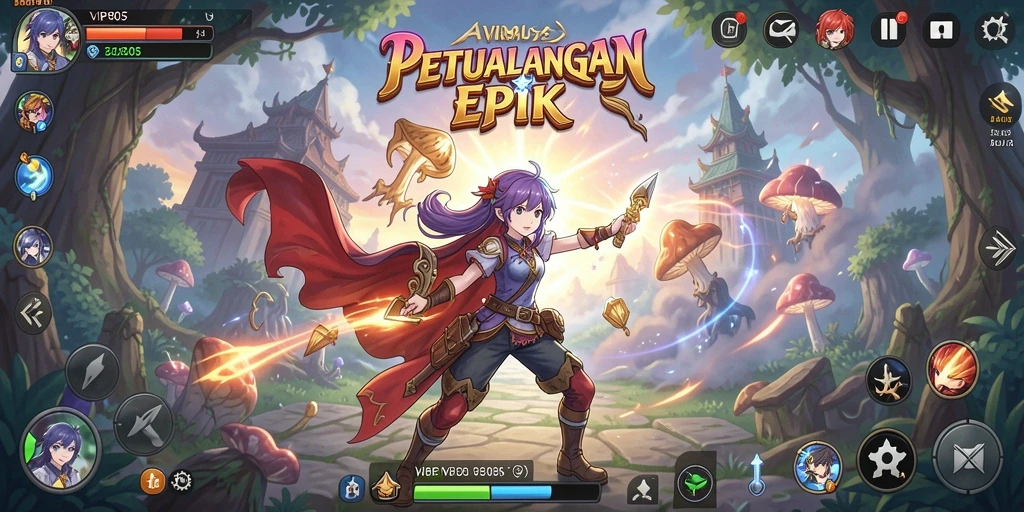Tampilan gameplay epik dalam petualangan Anime VIP805.